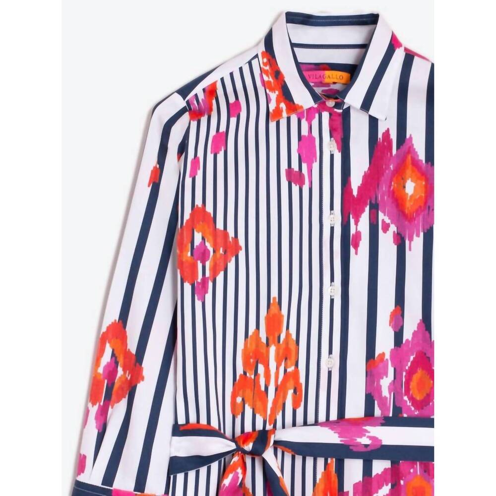 NEW VILAGALLO dover dress in ikat rosa naranja raya - Picture 4 of 4